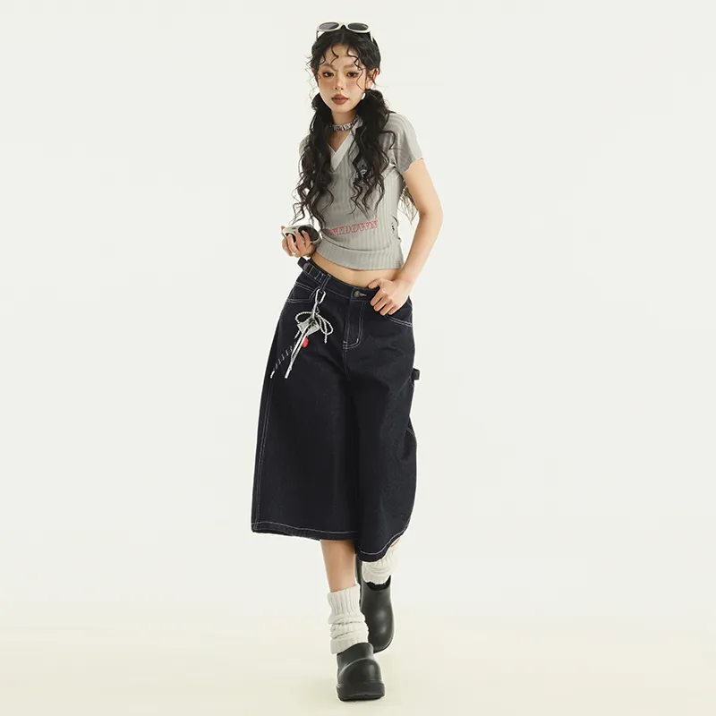 HAPG Denim Shorts Women's Blue-4