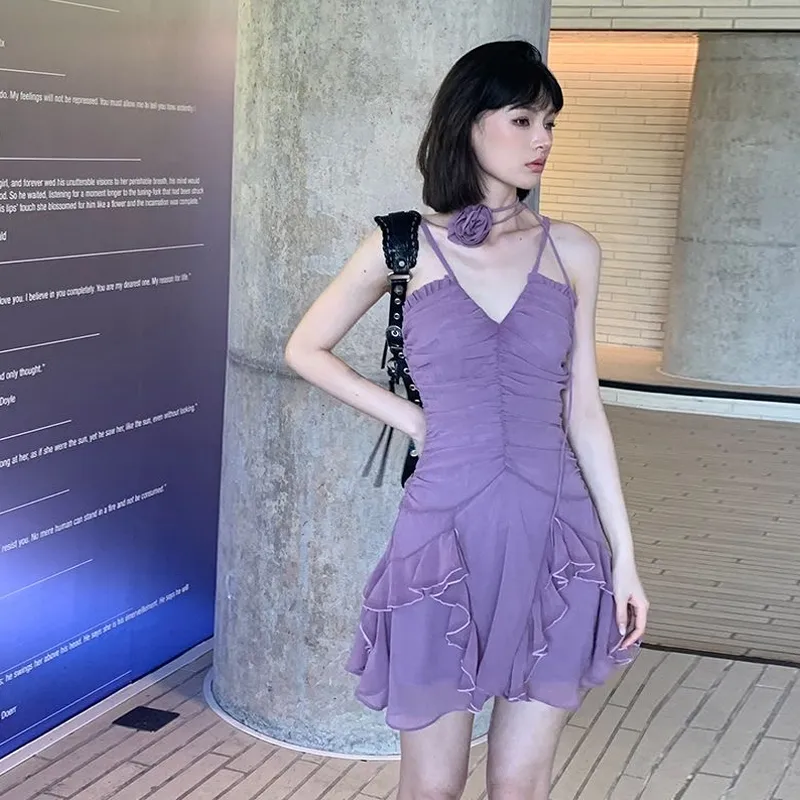 HAPG Slip Dresses Women's Purple-4