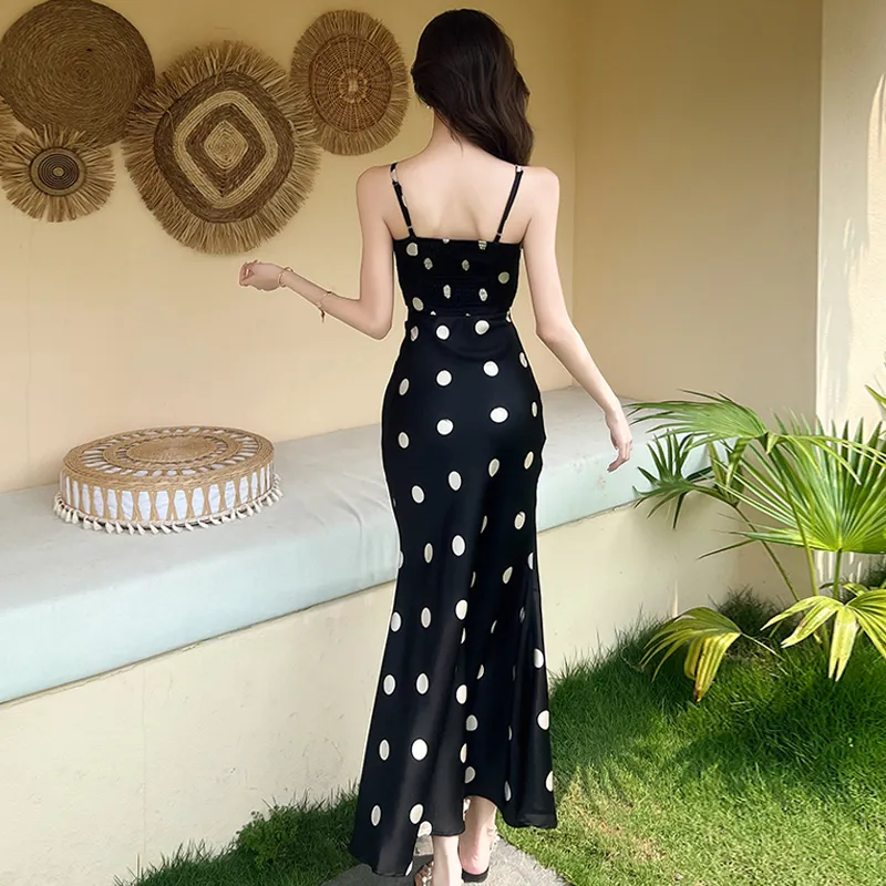 HAPG Slip Dresses Women's Polka Dot Dress Shopping Bag-4