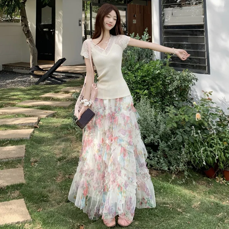 HAPG Two Piece Skirt Sets Women's-3