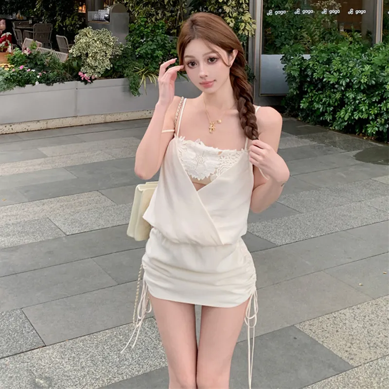 HAPG Slip Dresses Women's White-2