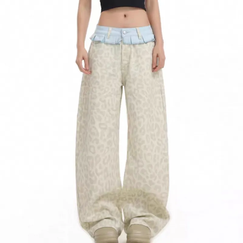 HAPG Casual Pants Women's Leopard Print-3