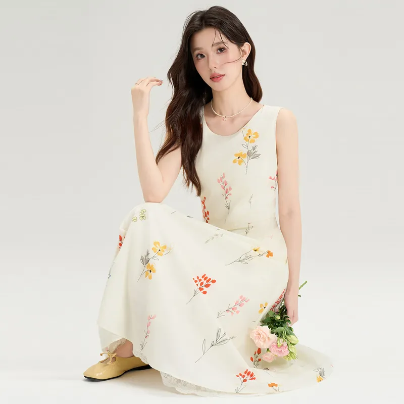 HAPG Sleeveless Dresses Women's Beige Shopping Bag-5