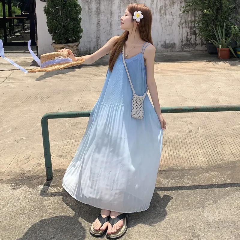 HAPG Slip Dresses Women's Blue-2