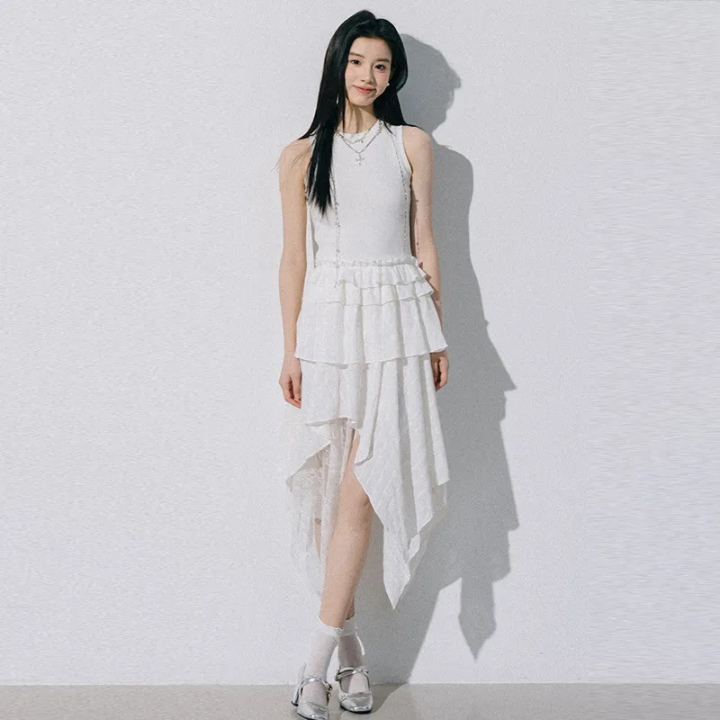 HAPG Sleeveless Dresses Women's White Shopping Bag-3