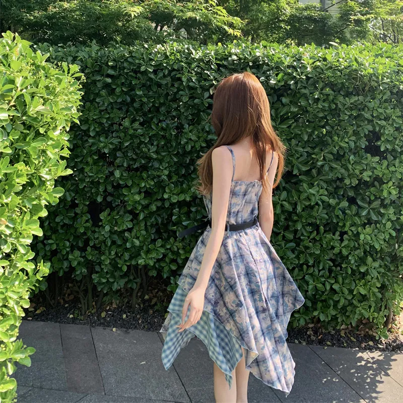 HAPG Slip Dresses Women's Blue Shopping Bag Included-4