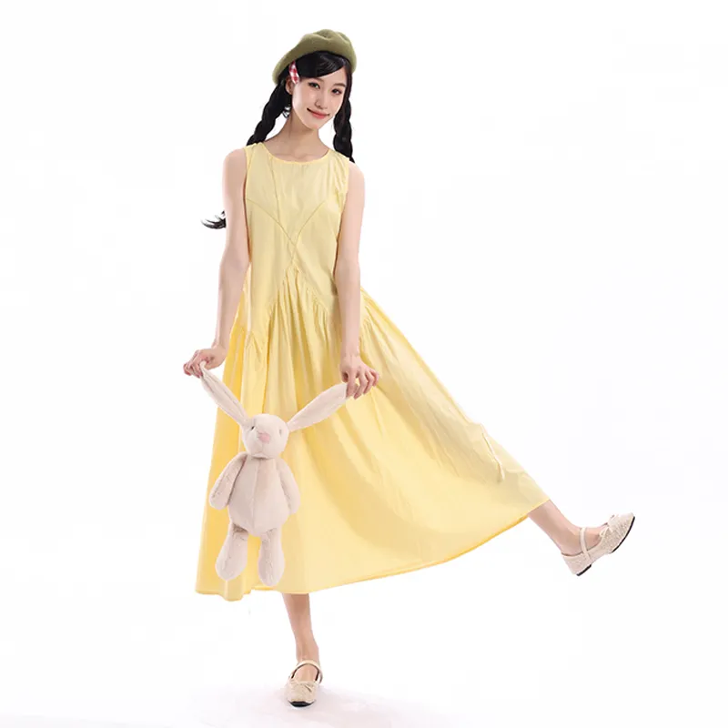 HAPG Sleeveless Dress Women's Yellow-2