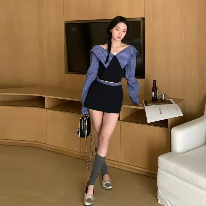 HAPG Skirt Set Women's Night Sea Blue-3