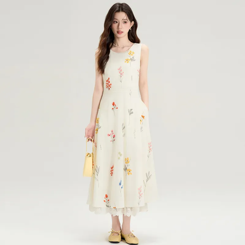HAPG Sleeveless Dresses Women's Beige Shopping Bag-3