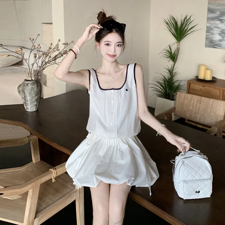 HAPG Slip Dresses Women's White-4