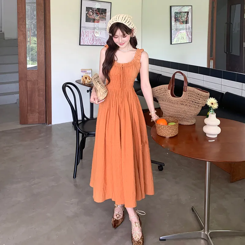 HAPG Slip Dresses Women's Orange-6