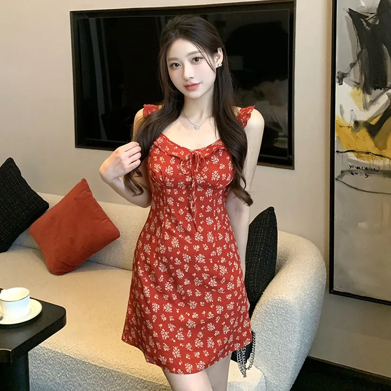 HAPG Slip Dresses Women's Red-2