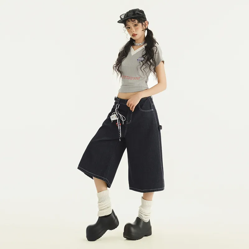 HAPG Denim Shorts Women's Blue-5
