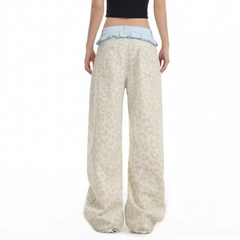 HAPG Casual Pants Women's Leopard Print-1