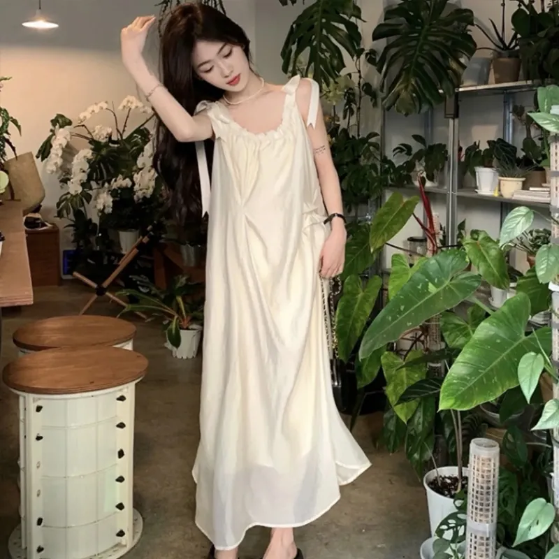 HAPG Slip Dress Women's Beige Apricot-5