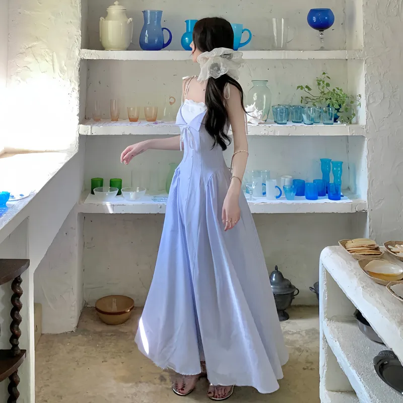 HAPG Slip Dresses Women's Blue-6