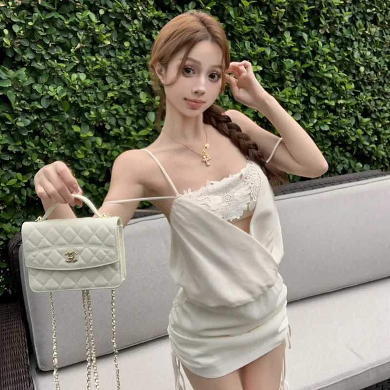 HAPG Slip Dresses Women's White-5
