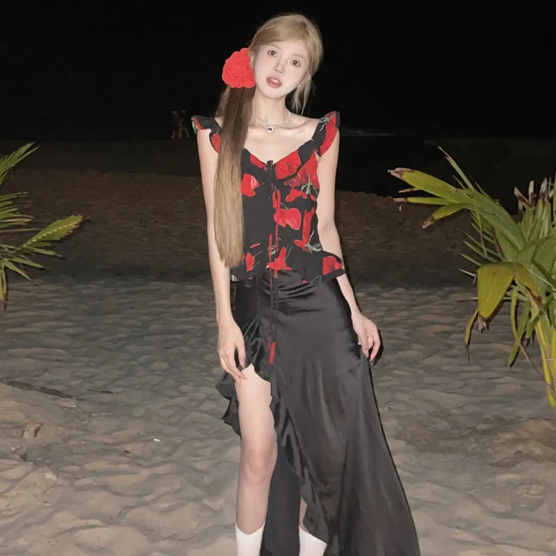 HAPG Two Piece Skirt Sets Women's-3