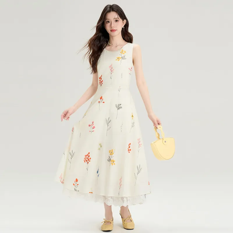 HAPG Sleeveless Dresses Women's Beige Shopping Bag-4