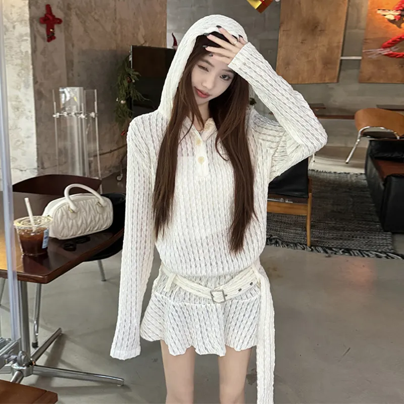 HAPG Long-Sleeved Dresses Women's White-4