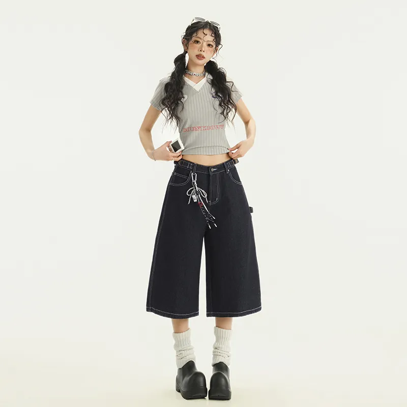 HAPG Denim Shorts Women's Blue-3