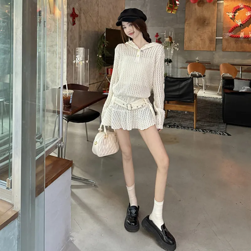 HAPG Long-Sleeved Dresses Women's White-5