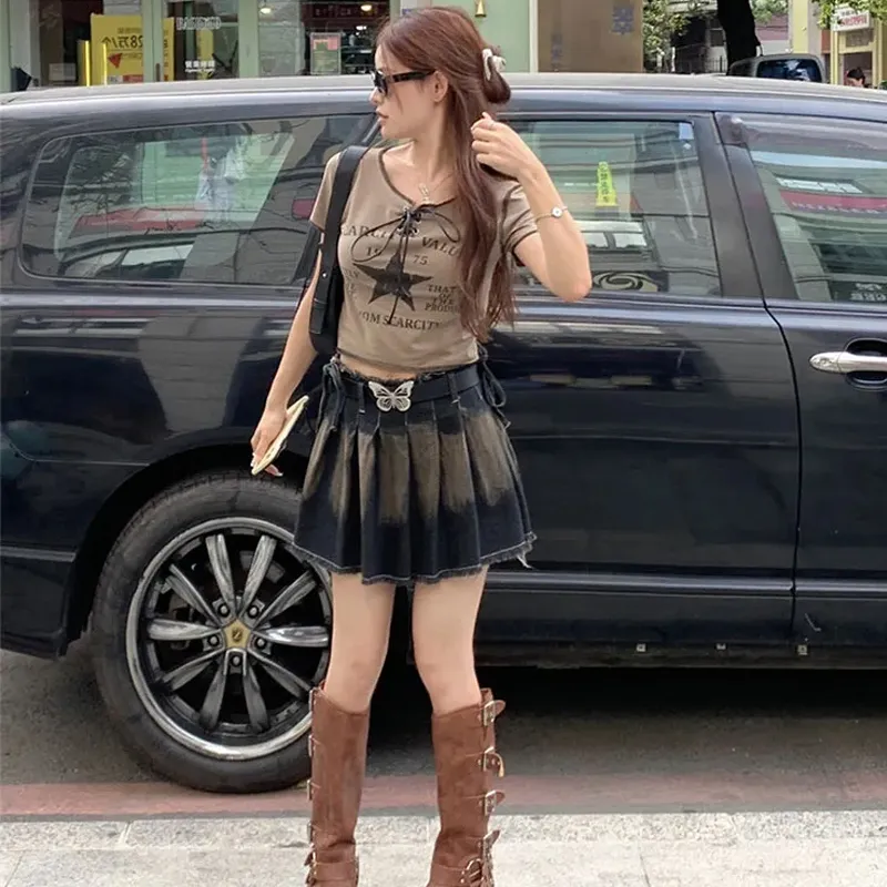 HAPG Denim Short Skirts Women's-2