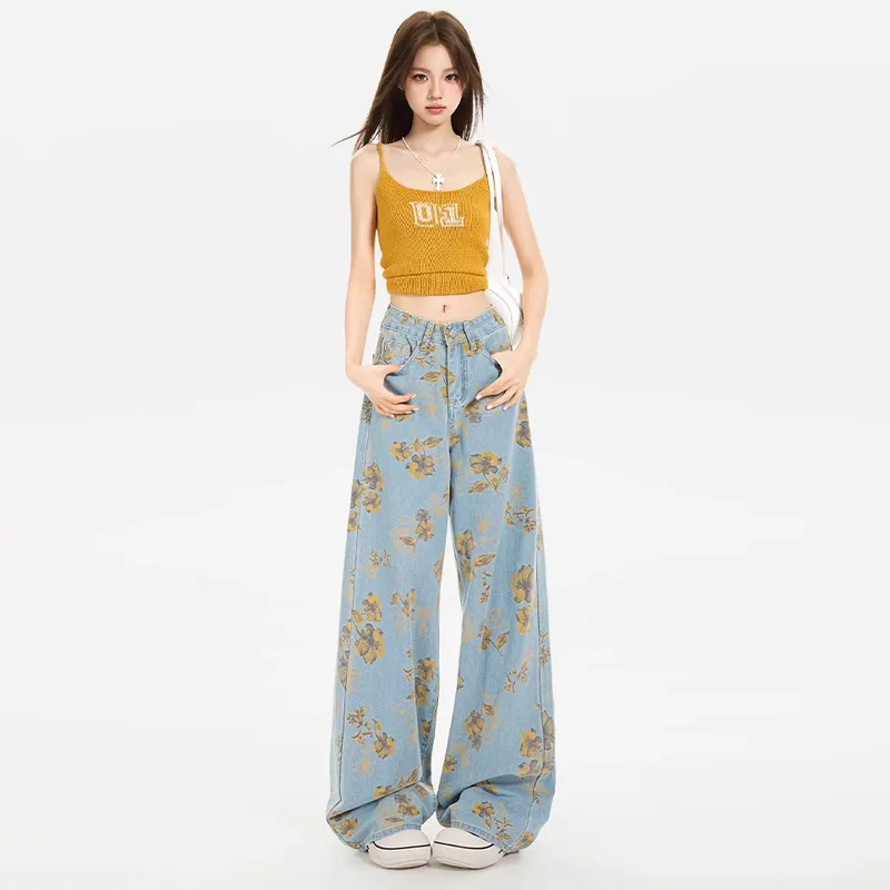 KUNZHUDAXIANG Jeans Women's Blue Shopping Bag Included-2