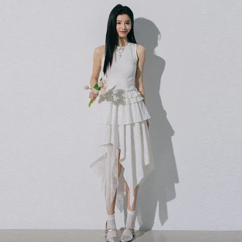 HAPG Sleeveless Dresses Women's White Shopping Bag-6