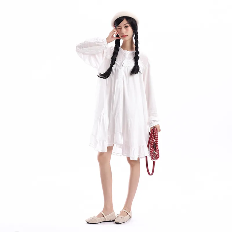 HAPG Long-Sleeved Dresses Women's White-4