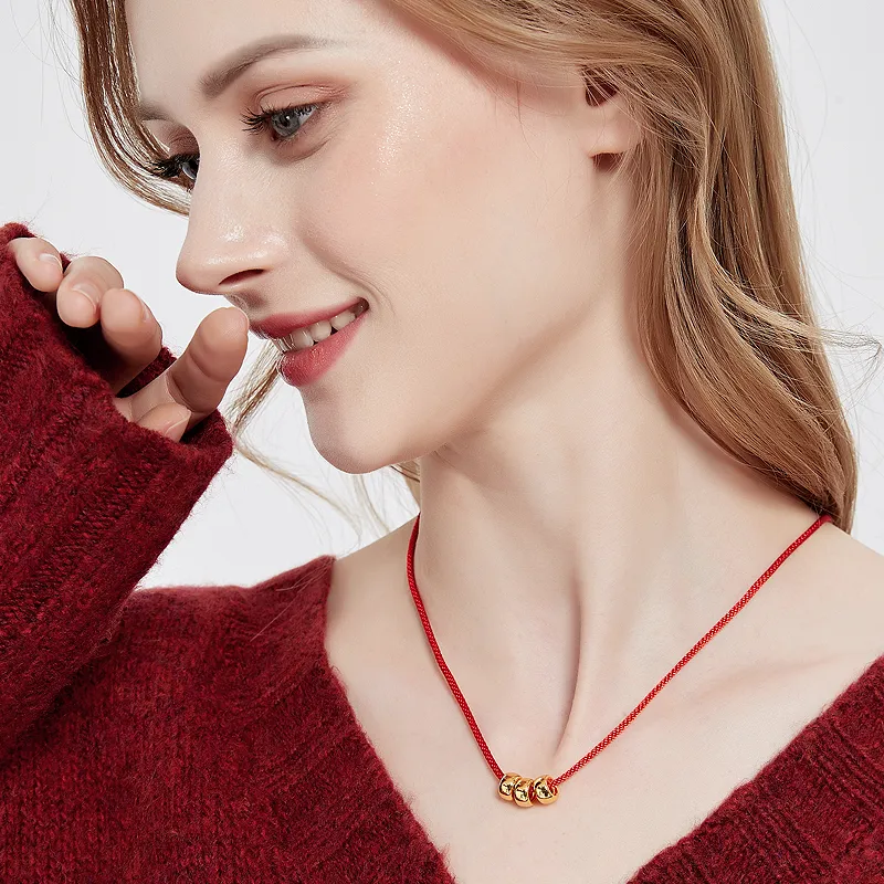 HUIYU Copper Necklaces Unisex Lucky Red/Elegant Black/Tiger Pattern Rope-2