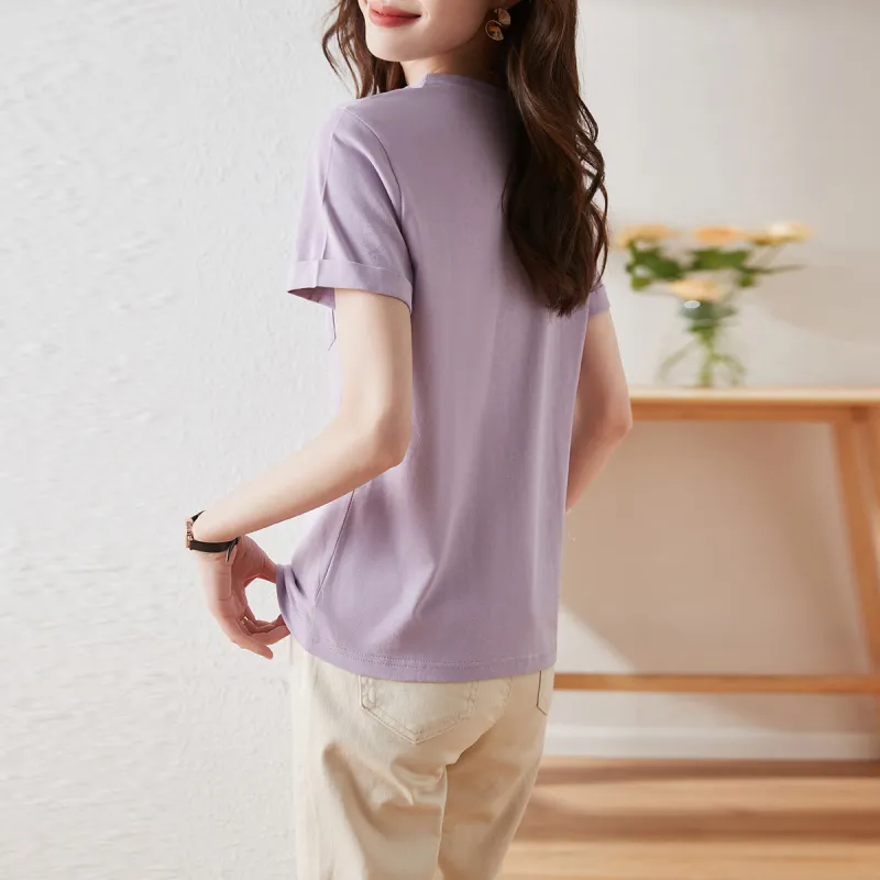 Huagaa T Shirts Women's Purple-3