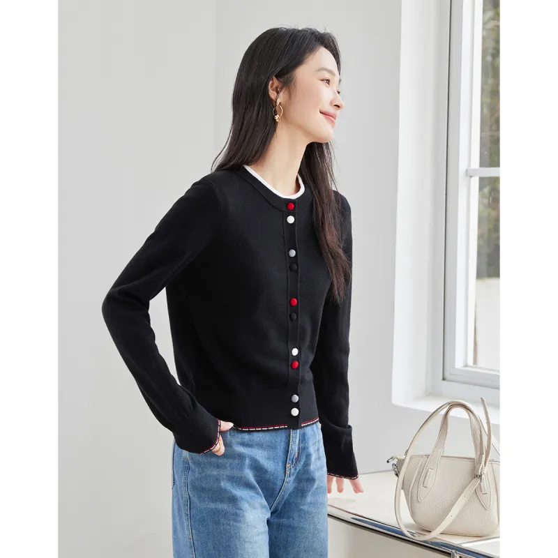 Huagaa Knitted Fabric Cardigan Women's-10