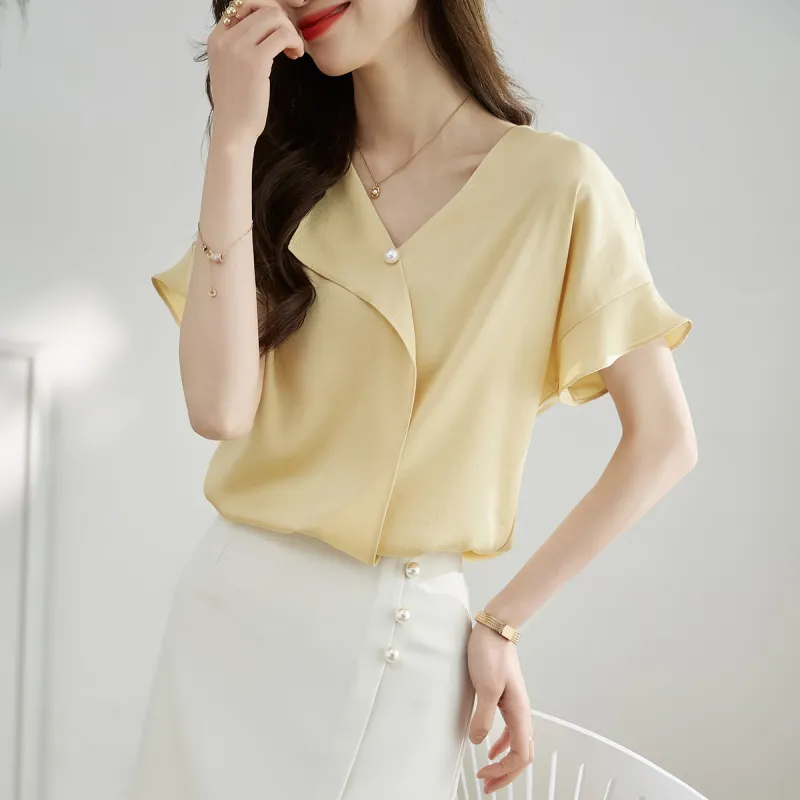 Huagaa Shirts Women's Yellow-5