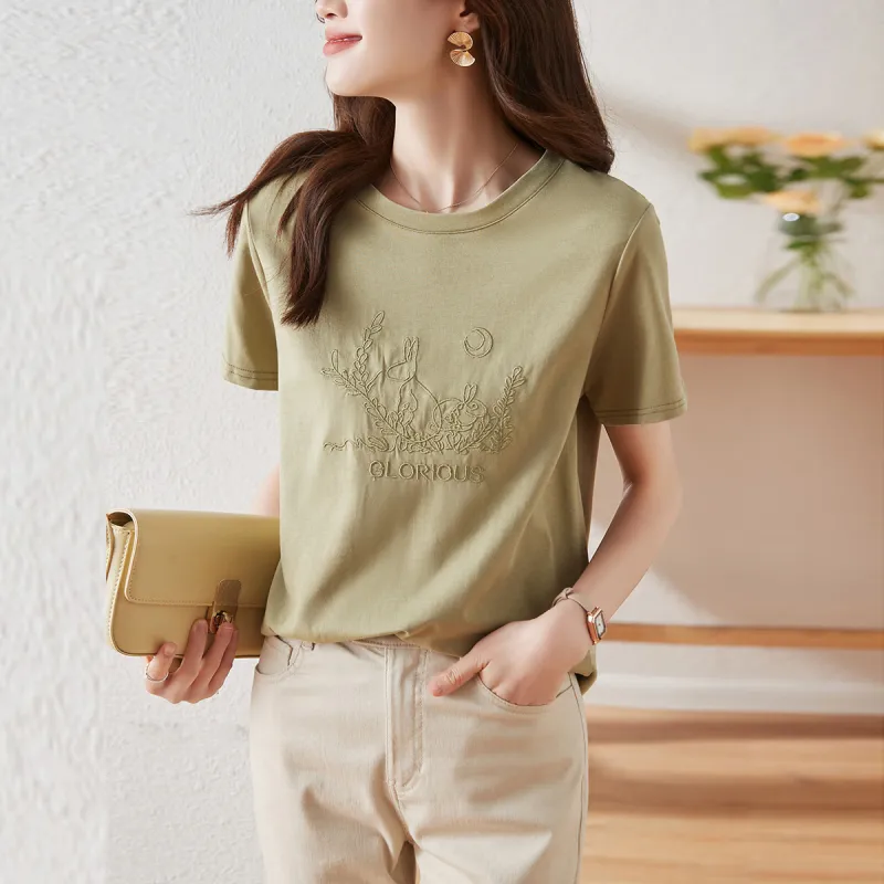 Huagaa T Shirts Women's Green-2