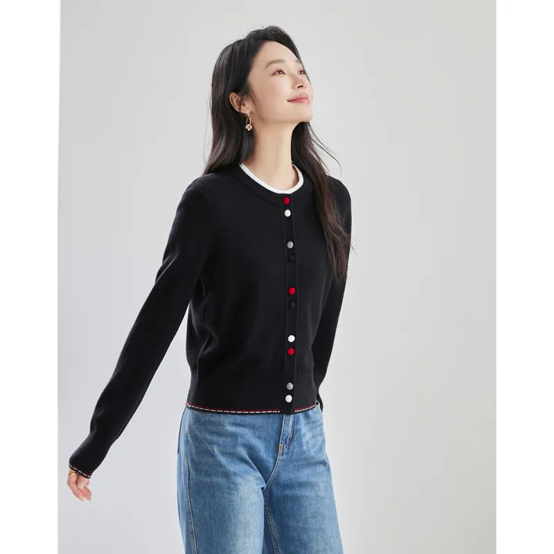 Huagaa Knitted Fabric Cardigan Women's-9