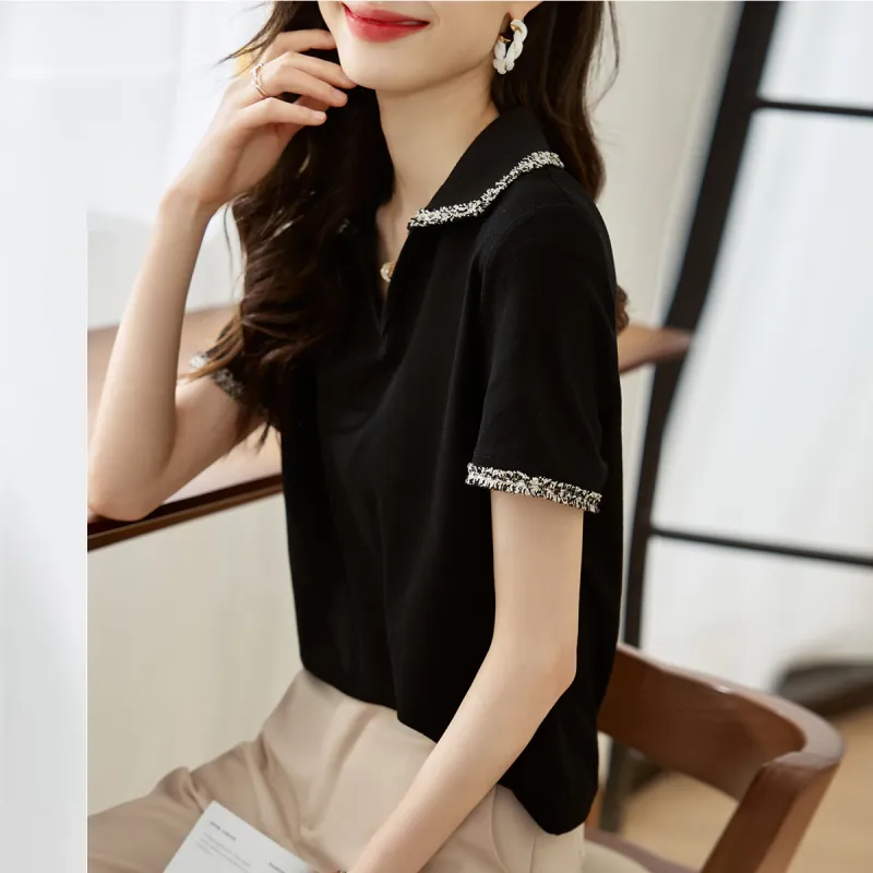 Huagaa T Shirts Women's Black-5