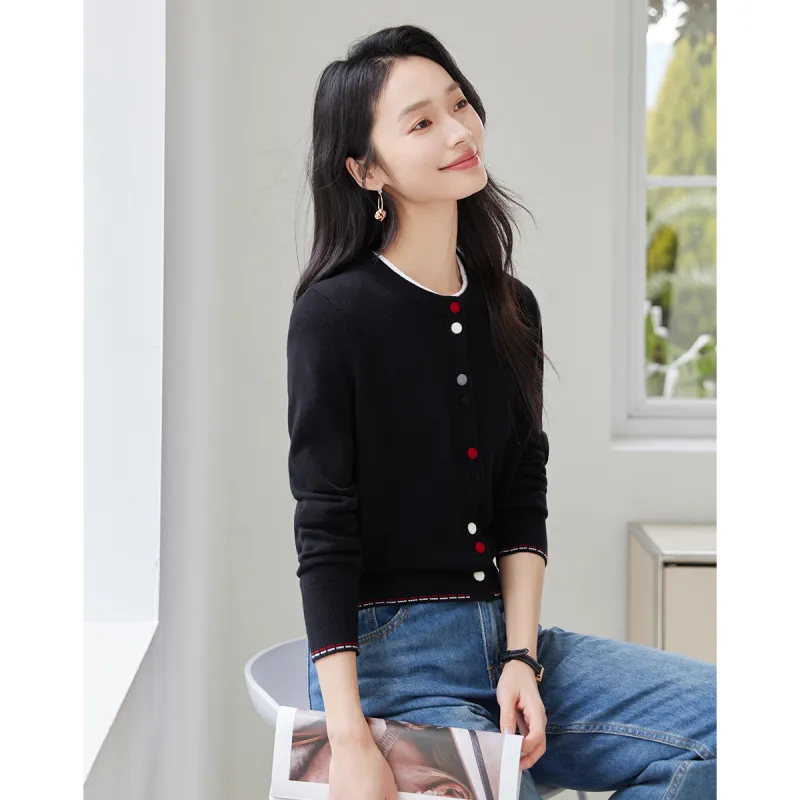 Huagaa Knitted Fabric Cardigan Women's-7