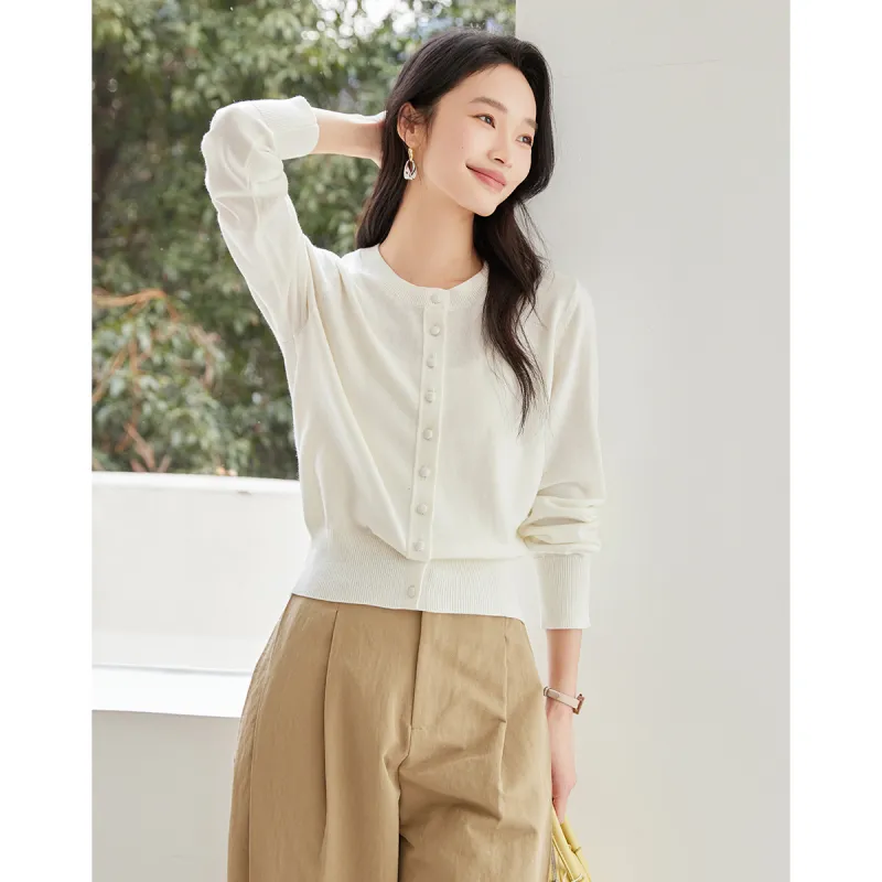 Huagaa Knitted Fabric Cardigan Women's-1