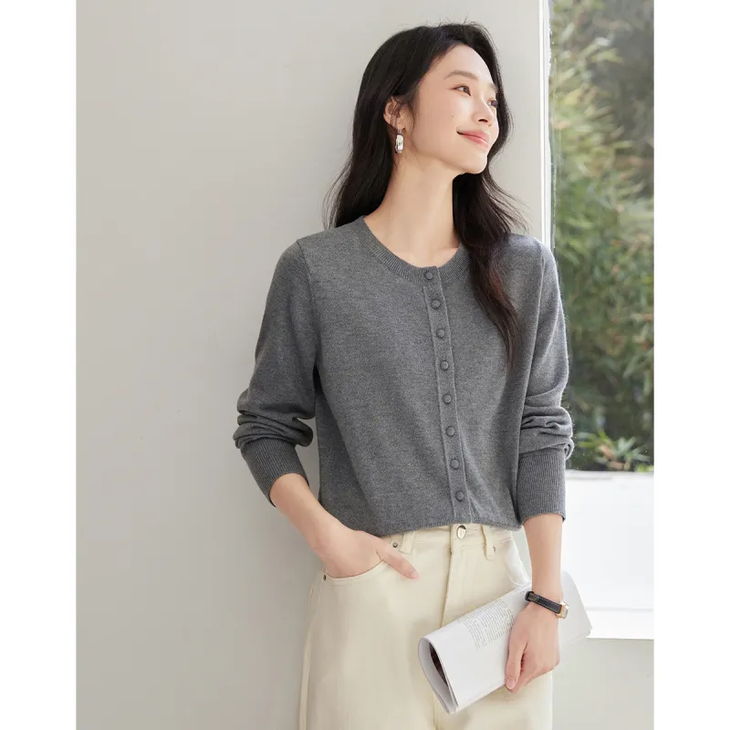 Huagaa Knitted Fabric Cardigan Women's-9