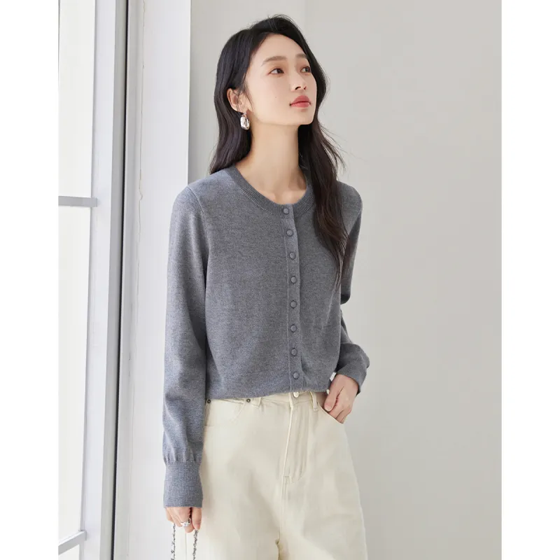 Huagaa Knitted Fabric Cardigan Women's-11