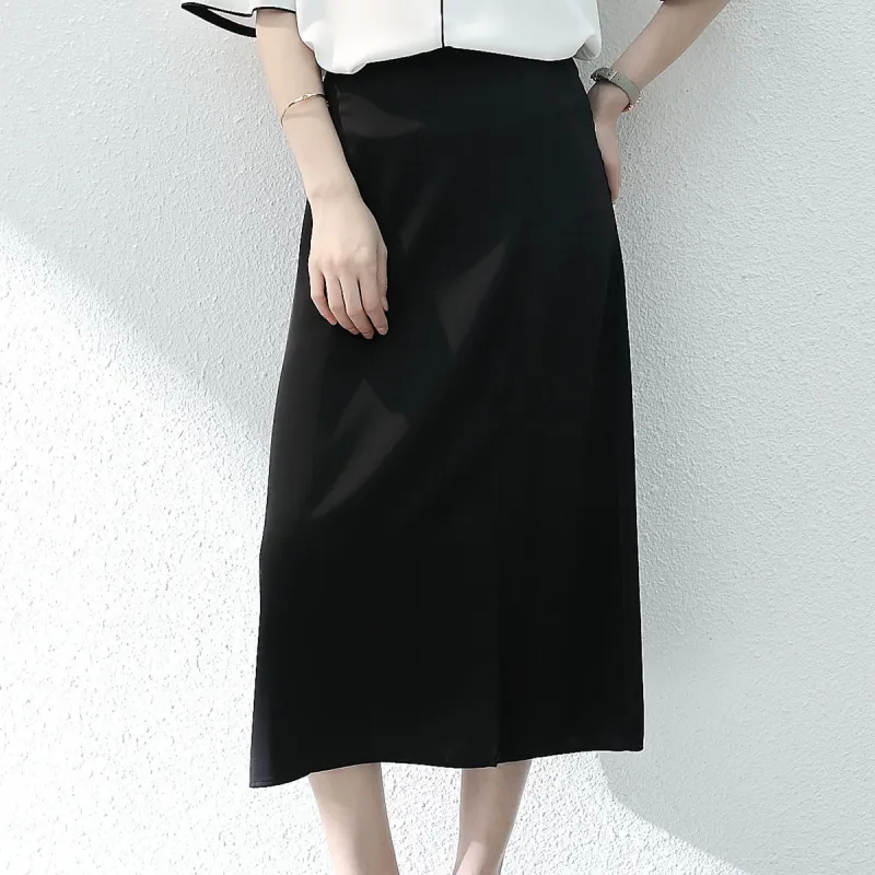 Huagaa Casual Long Skirt Women's Black-7