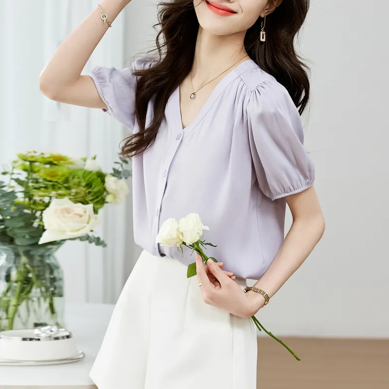 Huagaa Shirts Women's Purple-4