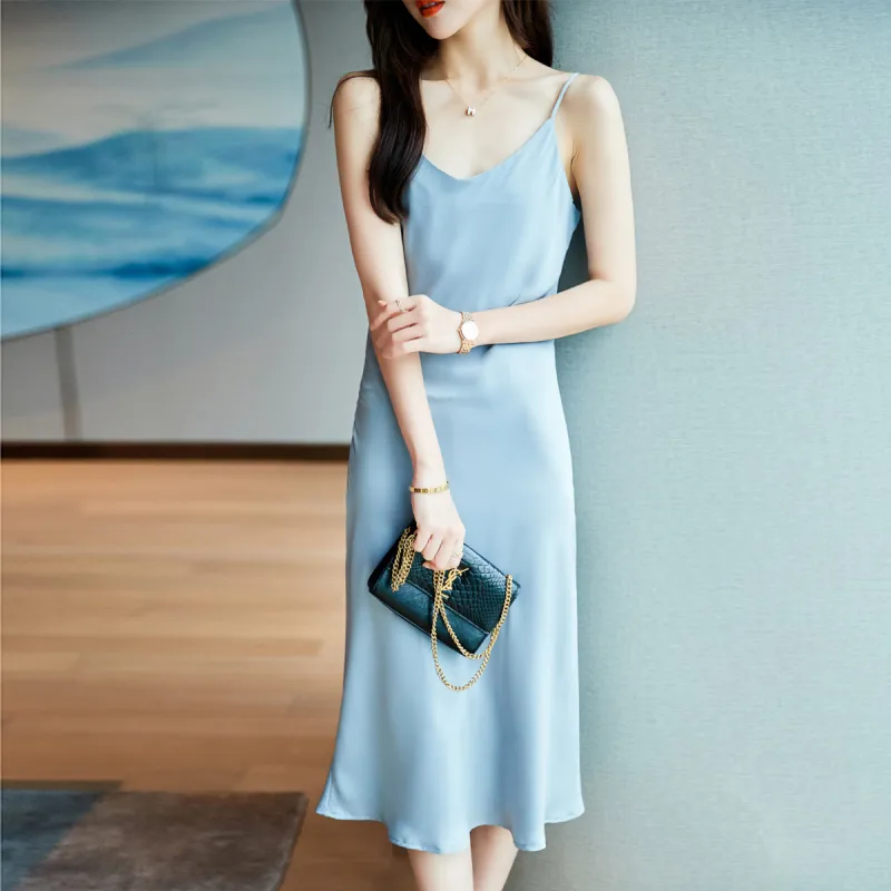 Huagaa Slip Dress Women's Steel Blue-2