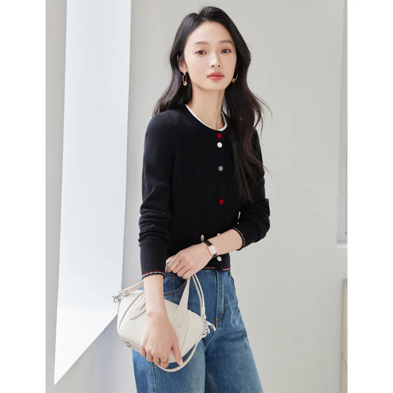 Huagaa Knitted Fabric Cardigan Women's-11