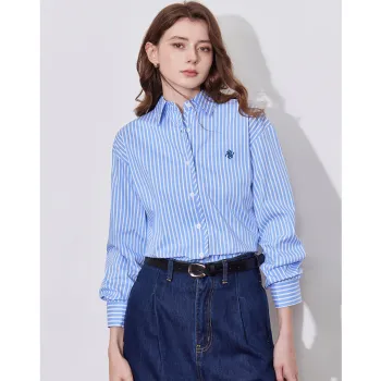 Huagaa Shirt Women's Blue Stripes