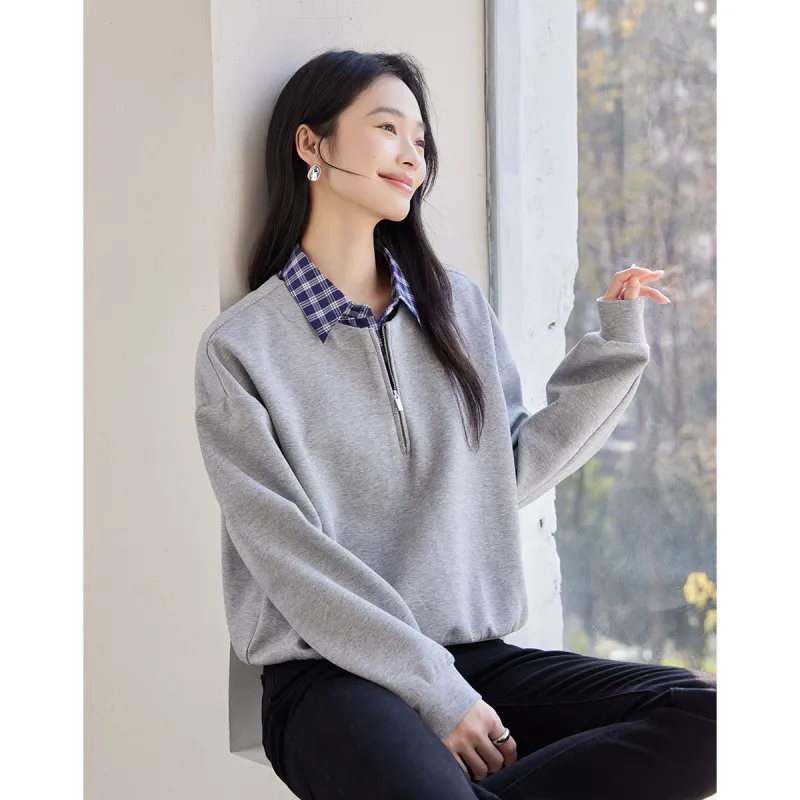 Huagaa Sweatshirts Women's Heather Gray-0