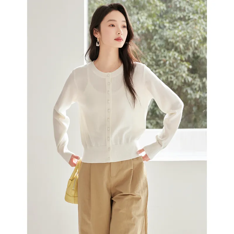 Huagaa Knitted Fabric Cardigan Women's-3