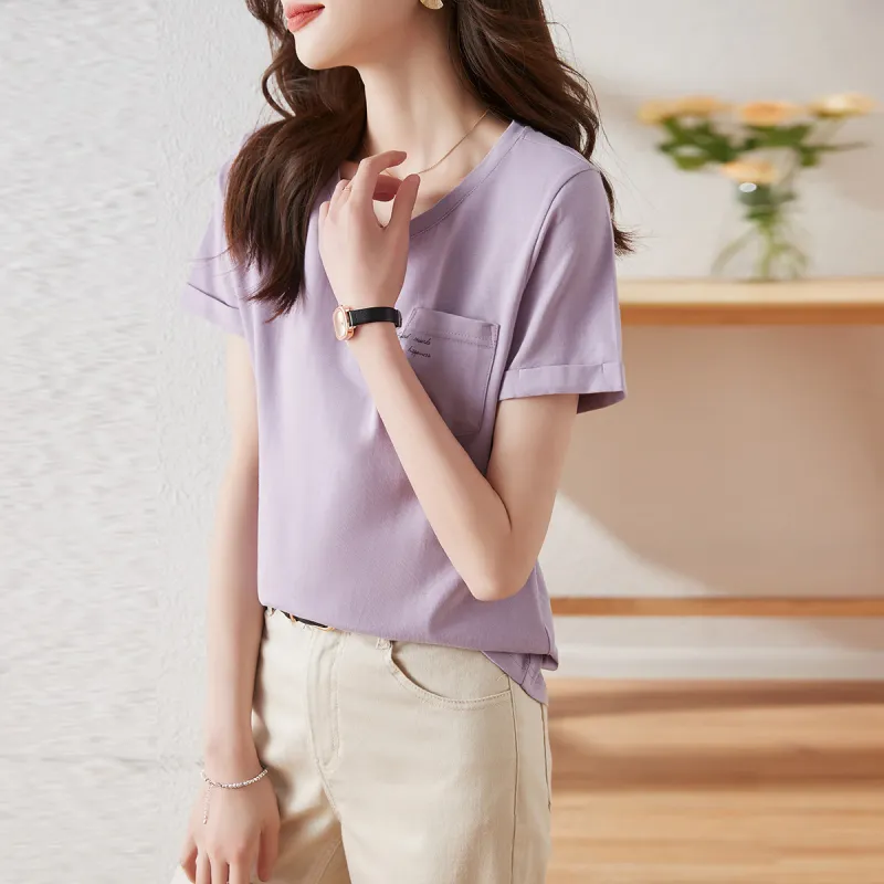 Huagaa T Shirts Women's Purple-2