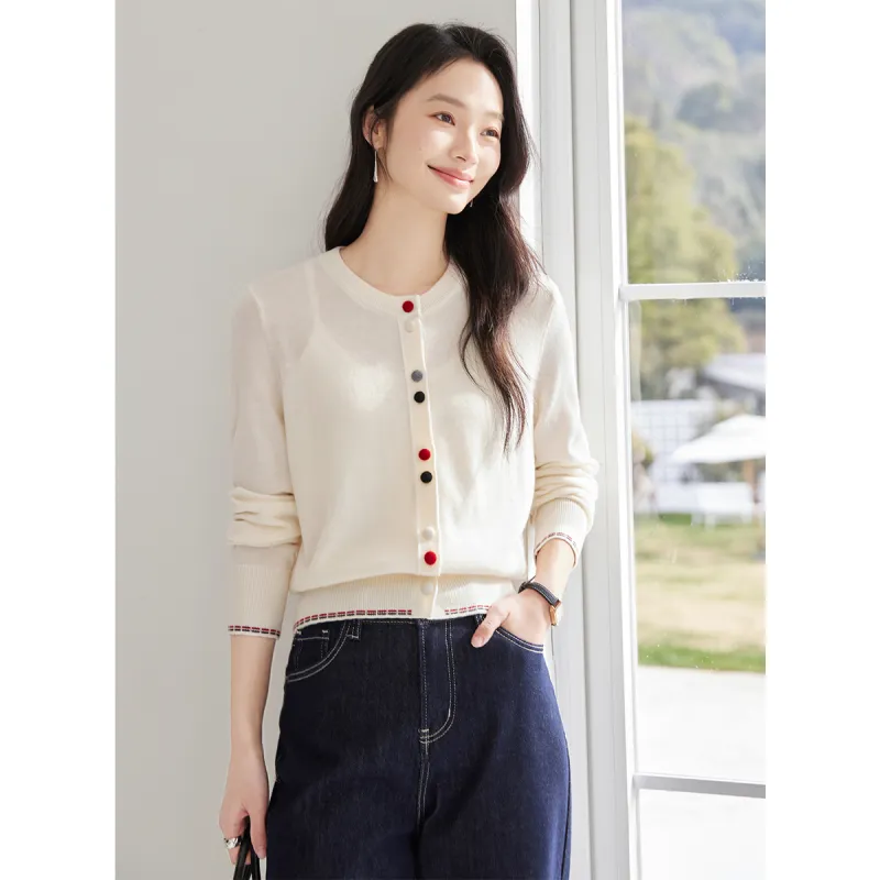 Huagaa Knitted Fabric Cardigan Women's-1